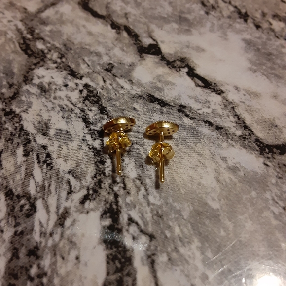 Sterling Silver 925 CZ evil eye earring studs - Picture 3 of 4